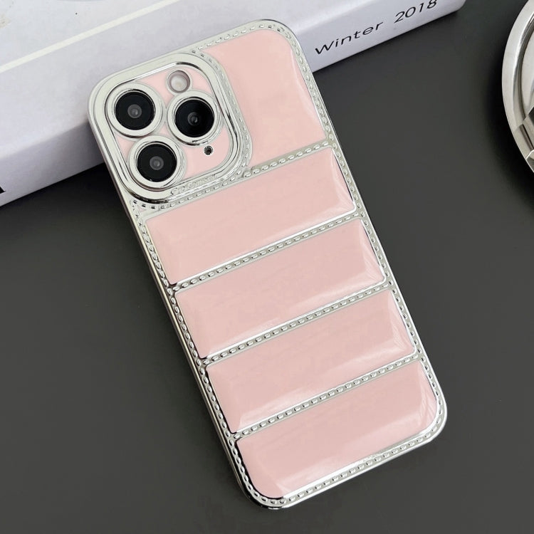 Electroplated Silver Edge Eiderdown TPU Phone Case, For iPhone 12 Pro Max, For iPhone 12 Pro, For iPhone 11 Pro Max, For iPhone 11