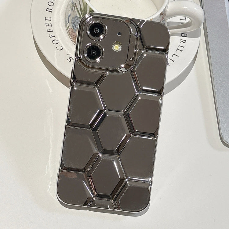 Electroplating Laser Engraving 3D Honeycomb TPU Phone Case, For iPhone 12 Pro, For iPhone 11 Pro Max, For iPhone 11, For iPhone 11 Pro