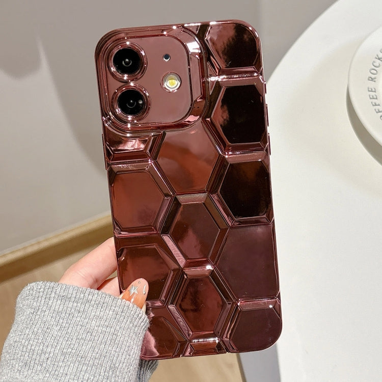 Electroplating Laser Engraving 3D Honeycomb TPU Phone Case, For iPhone 12 Pro, For iPhone 11 Pro Max, For iPhone 11, For iPhone 11 Pro