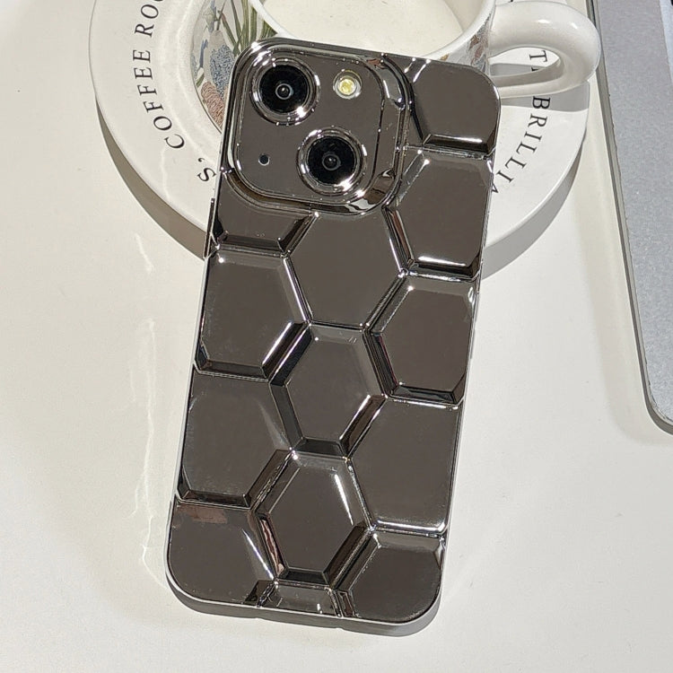 Electroplating Laser Engraving 3D Honeycomb TPU Phone Case, For iPhone 13 Pro Max, For iPhone 13 Pro, For iPhone 13, For iPhone 12, For iPhone 12 Pro Max