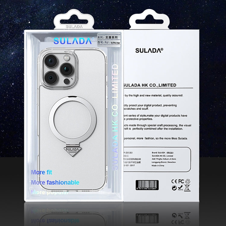 SULADA Transparent MagSafe Magnetic Holder Phone Case, For iPhone 16 Pro Max, For iPhone 16 Pro, For iPhone 16 Plus, For iPhone 16