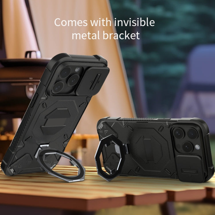 Camera Shield Armor MagSafe Holder Phone Case with Strap, For iPhone 13 Pro Max