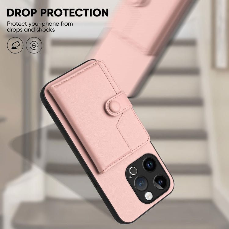 Button Card Bag RFID Anti-theft Phone Case, For iPhone 15 Pro, For iPhone 15 Plus, For iPhone 15, For iPhone 14 Plus, For iPhone 14