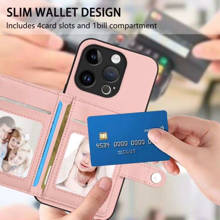 Button Card Bag RFID Anti-theft Phone Case, For iPhone 15 Pro, For iPhone 15 Plus, For iPhone 15, For iPhone 14 Plus, For iPhone 14