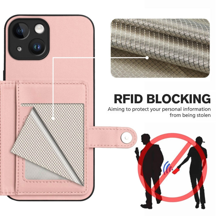 Button Card Bag RFID Anti-theft Phone Case, For iPhone 13, For iPhone 13 mini, For iPhone 12, For iPhone 12 Pro Max, For iPhone 12 Pro