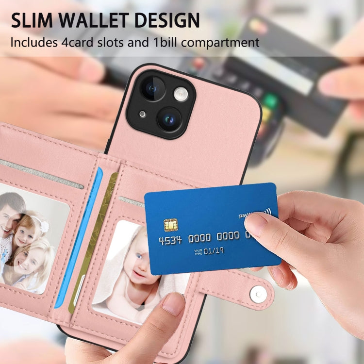 Button Card Bag RFID Anti-theft Phone Case, For iPhone 13, For iPhone 13 mini, For iPhone 12, For iPhone 12 Pro Max, For iPhone 12 Pro