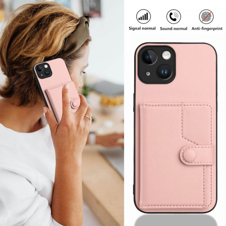 Button Card Bag RFID Anti-theft Phone Case, For iPhone 13, For iPhone 13 mini, For iPhone 12, For iPhone 12 Pro Max, For iPhone 12 Pro