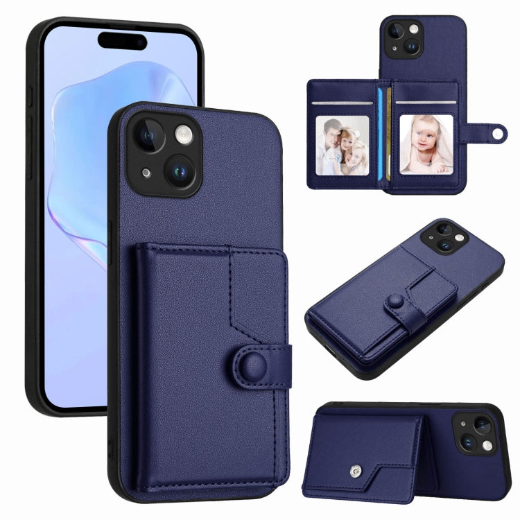 Button Card Bag RFID Anti-theft Phone Case, For iPhone 13, For iPhone 13 mini, For iPhone 12, For iPhone 12 Pro Max, For iPhone 12 Pro