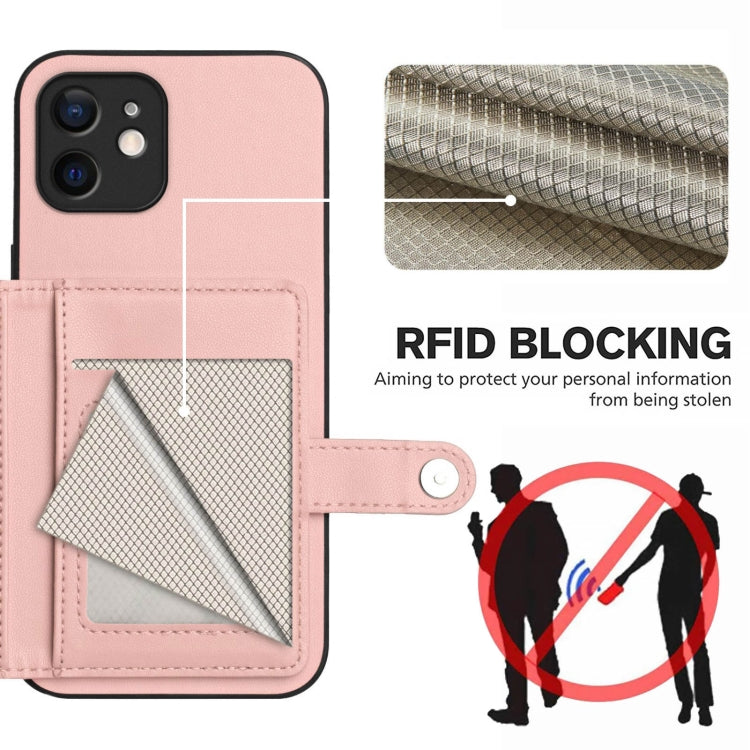 Button Card Bag RFID Anti-theft Phone Case, For iPhone 12 mini, For iPhone 11 Pro Max, For iPhone 11, For iPhone 11 Pro, For iPhone XS / X