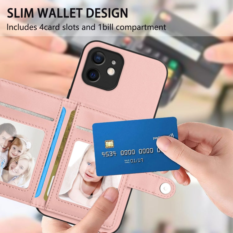 Button Card Bag RFID Anti-theft Phone Case, For iPhone 12 mini, For iPhone 11 Pro Max, For iPhone 11, For iPhone 11 Pro, For iPhone XS / X