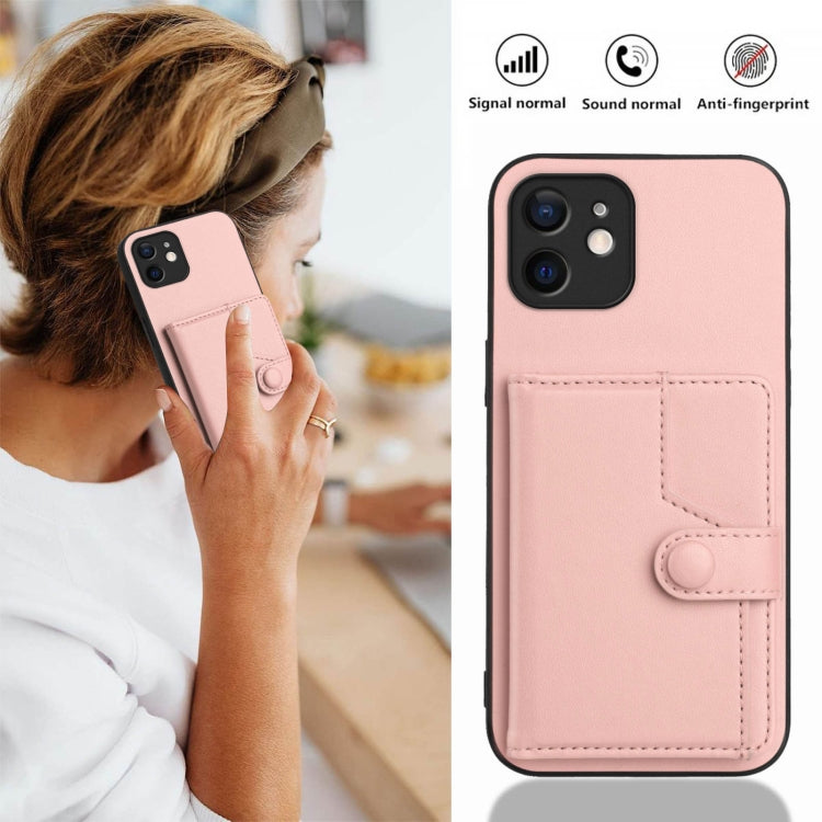 Button Card Bag RFID Anti-theft Phone Case, For iPhone 12 mini, For iPhone 11 Pro Max, For iPhone 11, For iPhone 11 Pro, For iPhone XS / X