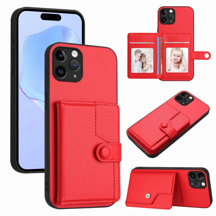 Button Card Bag RFID Anti-theft Phone Case, For iPhone 12 mini, For iPhone 11 Pro Max, For iPhone 11, For iPhone 11 Pro, For iPhone XS / X