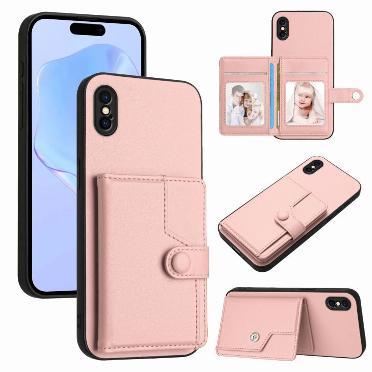 Button Card Bag RFID Anti-theft Phone Case, For iPhone 12 mini, For iPhone 11 Pro Max, For iPhone 11, For iPhone 11 Pro, For iPhone XS / X