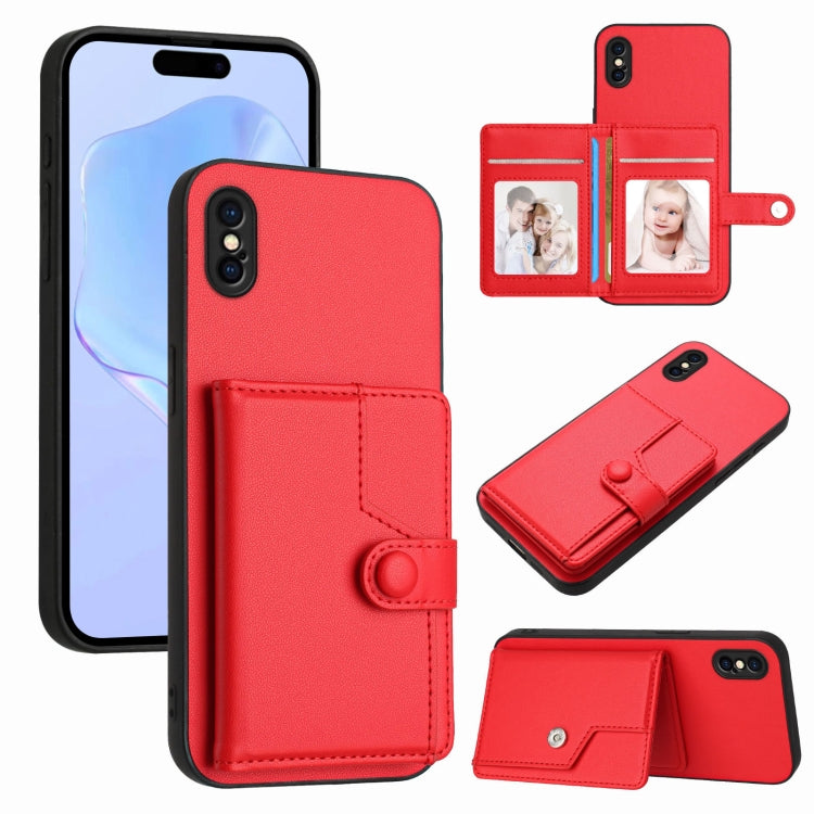 Button Card Bag RFID Anti-theft Phone Case, For iPhone 12 mini, For iPhone 11 Pro Max, For iPhone 11, For iPhone 11 Pro, For iPhone XS / X