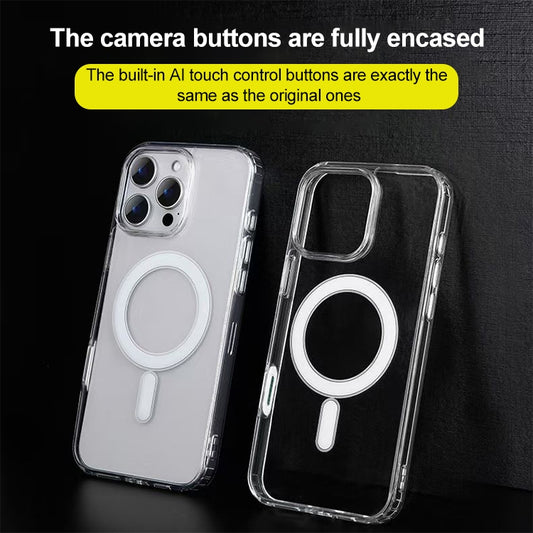 Camera Control AI Button Full Coverage MagSafe Magnetic Clear Phone Case, For iPhone 16 Pro Max, For iPhone 16 Pro, For iPhone 16 Plus, For iPhone 16