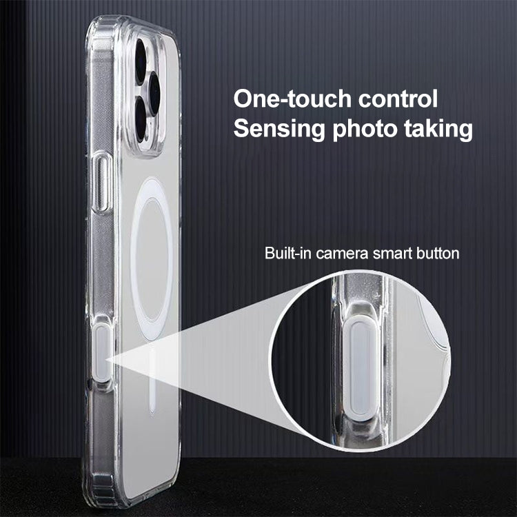 Camera Control AI Button Full Coverage MagSafe Magnetic Clear Phone Case, For iPhone 16 Pro Max, For iPhone 16 Pro, For iPhone 16 Plus, For iPhone 16