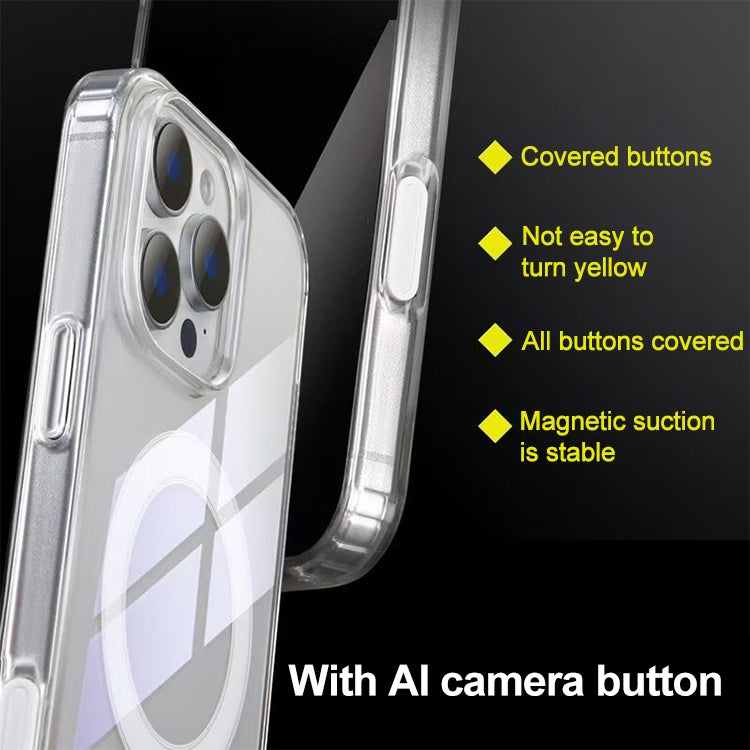 Camera Control AI Button Full Coverage MagSafe Magnetic Clear Phone Case, For iPhone 16 Pro Max, For iPhone 16 Pro, For iPhone 16 Plus, For iPhone 16