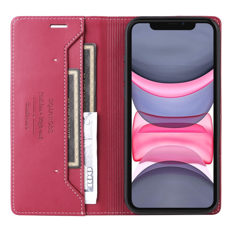 GQUTROBE G01 RFID Anti-theft Leather Phone Case, For iPhone 11, For iPhone 11 Pro, For iPhone XS / X, For iPhone XR, For iPhone XS Max, For iPhone 8 Plus / 7 Plus