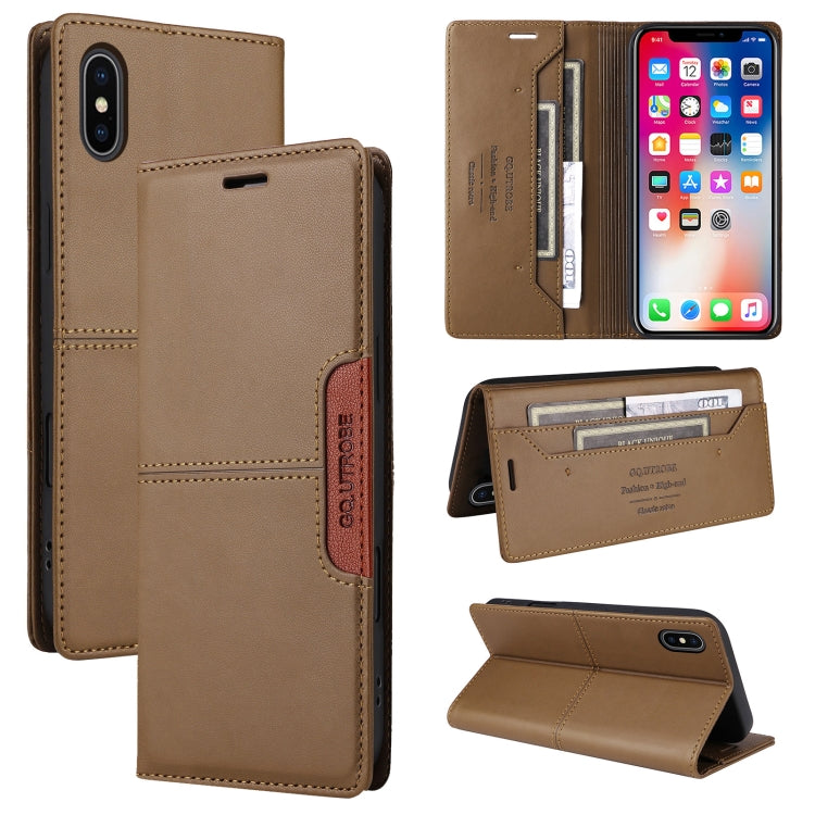 GQUTROBE G01 RFID Anti-theft Leather Phone Case, For iPhone 11, For iPhone 11 Pro, For iPhone XS / X, For iPhone XR, For iPhone XS Max, For iPhone 8 Plus / 7 Plus