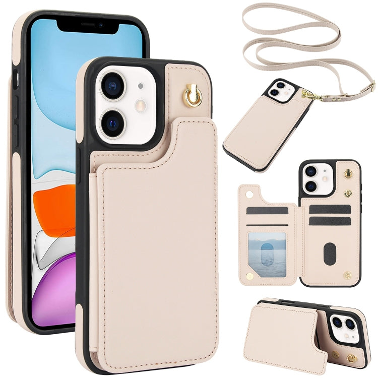 Crossbody Dual-Buckle Wallet Back Leather Phone Case, For iPhone 12 Pro Max, For iPhone 11 Pro Max, For iPhone 11, For iPhone 11 Pro