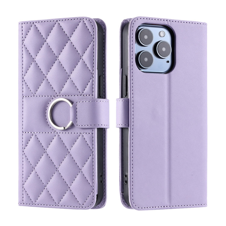 Ring Buckle Rhombic Leather Phone Case, For iPhone 16e, For iPhone 16 Pro Max, For iPhone 16 Pro, For iPhone 16 Plus, For iPhone 16, For iPhone 15 Pro Max