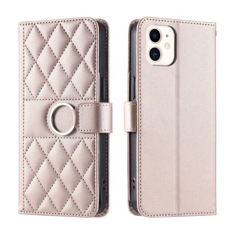 Ring Buckle Rhombic Leather Phone Case, For iPhone 12 Pro Max, For iPhone 12 mini, For iPhone 11 Pro Max, For iPhone 11, For iPhone 11 Pro, For iPhone X / XS