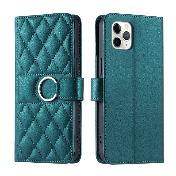 Ring Buckle Rhombic Leather Phone Case, For iPhone 12 Pro Max, For iPhone 12 mini, For iPhone 11 Pro Max, For iPhone 11, For iPhone 11 Pro, For iPhone X / XS