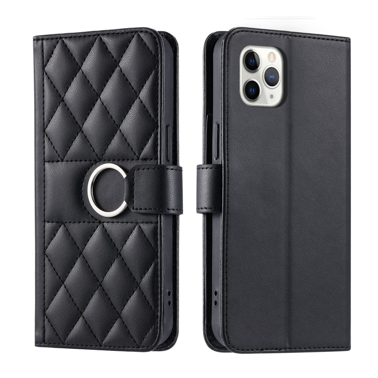 Ring Buckle Rhombic Leather Phone Case, For iPhone 12 Pro Max, For iPhone 12 mini, For iPhone 11 Pro Max, For iPhone 11, For iPhone 11 Pro, For iPhone X / XS