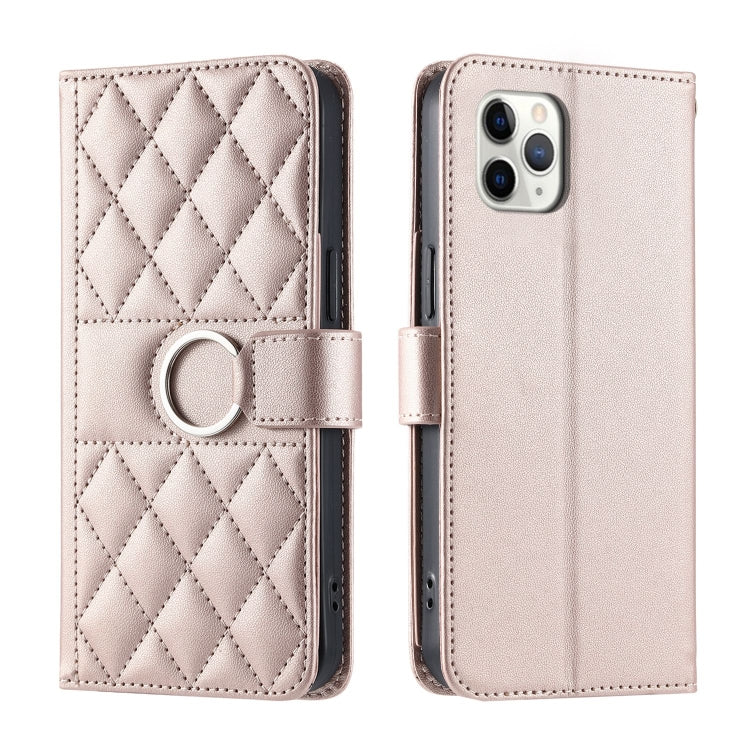 Ring Buckle Rhombic Leather Phone Case, For iPhone 12 Pro Max, For iPhone 12 mini, For iPhone 11 Pro Max, For iPhone 11, For iPhone 11 Pro, For iPhone X / XS