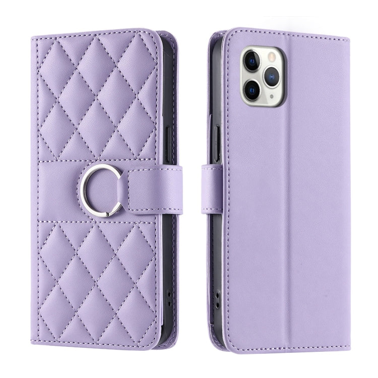 Ring Buckle Rhombic Leather Phone Case, For iPhone 12 Pro Max, For iPhone 12 mini, For iPhone 11 Pro Max, For iPhone 11, For iPhone 11 Pro, For iPhone X / XS