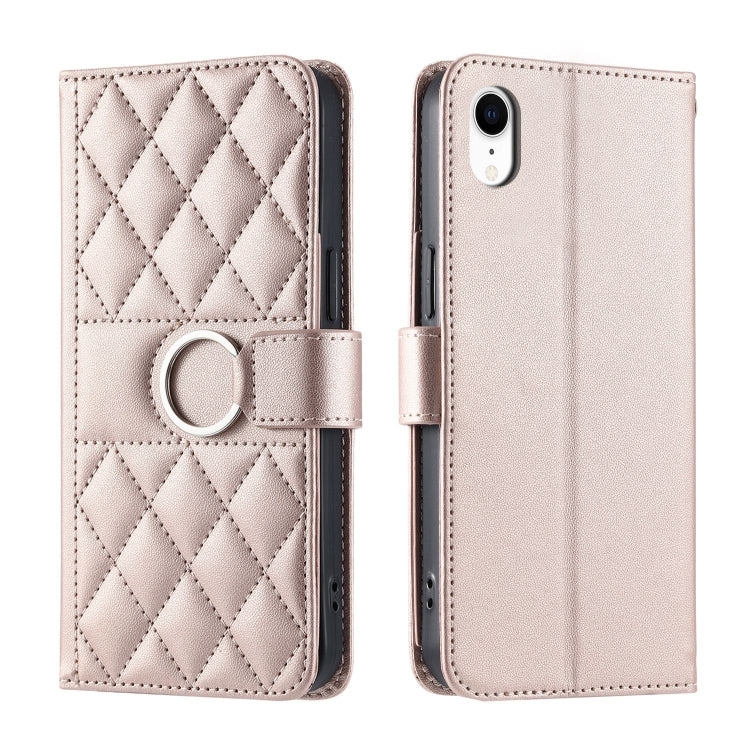 Ring Buckle Rhombic Leather Phone Case, For iPhone XR, For iPhone XS Max, For iPhone 7 Plus / 8 Plus