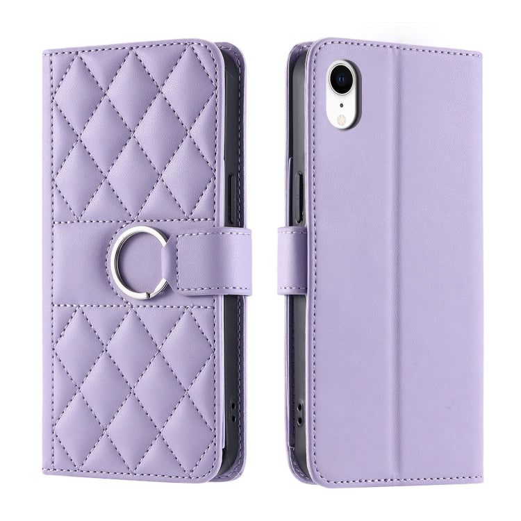 Ring Buckle Rhombic Leather Phone Case, For iPhone XR, For iPhone XS Max, For iPhone 7 Plus / 8 Plus