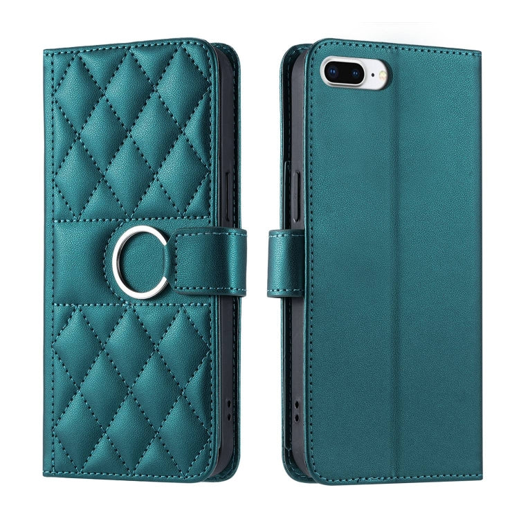 Ring Buckle Rhombic Leather Phone Case, For iPhone XR, For iPhone XS Max, For iPhone 7 Plus / 8 Plus