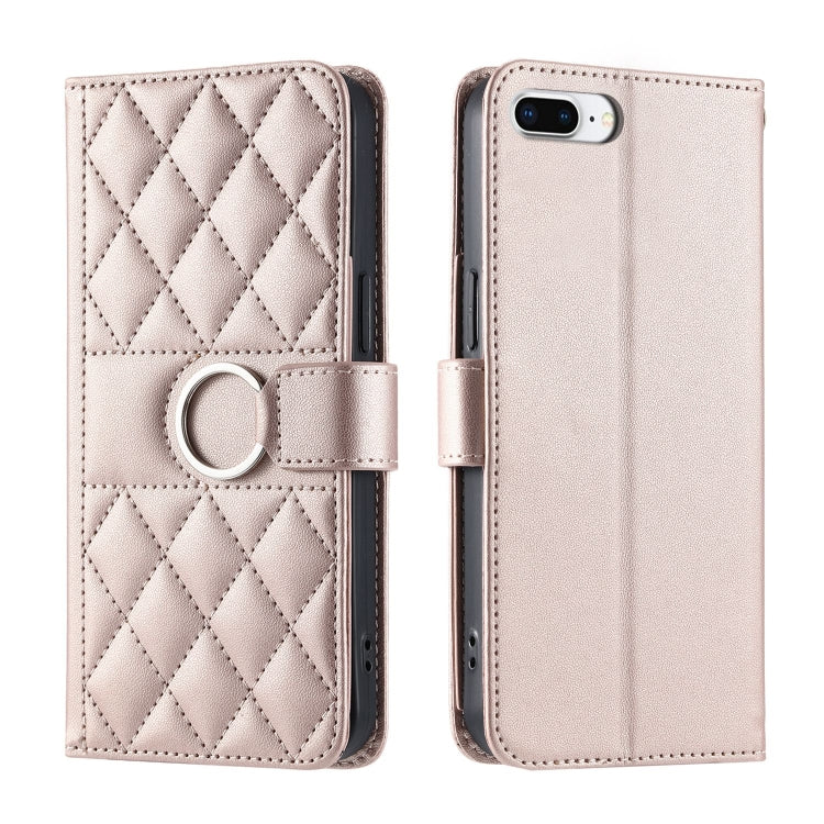 Ring Buckle Rhombic Leather Phone Case, For iPhone XR, For iPhone XS Max, For iPhone 7 Plus / 8 Plus