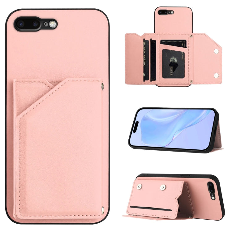 Skin Feel Four Card Slots Phone Case with Wrist Strap, For iPhone XR, For iPhone XS Max, For iPhone 7 Plus / 8 Plus