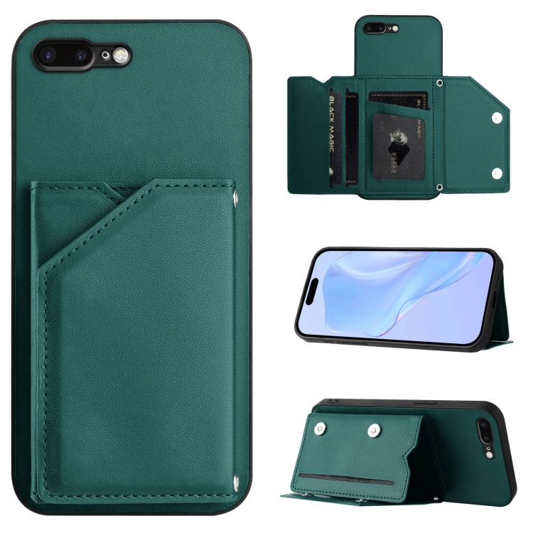 Skin Feel Four Card Slots Phone Case with Wrist Strap, For iPhone XR, For iPhone XS Max, For iPhone 7 Plus / 8 Plus