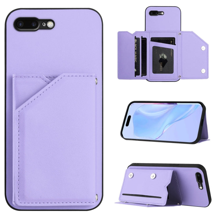 Skin Feel Four Card Slots Phone Case with Wrist Strap, For iPhone XR, For iPhone XS Max, For iPhone 7 Plus / 8 Plus