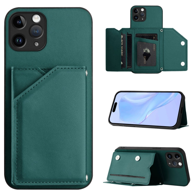 Skin Feel Four Card Slots Phone Case with Wrist Strap, For iPhone 12 mini, For iPhone 11 Pro Max, For iPhone 11, For iPhone 11 Pro, For iPhone X / XS