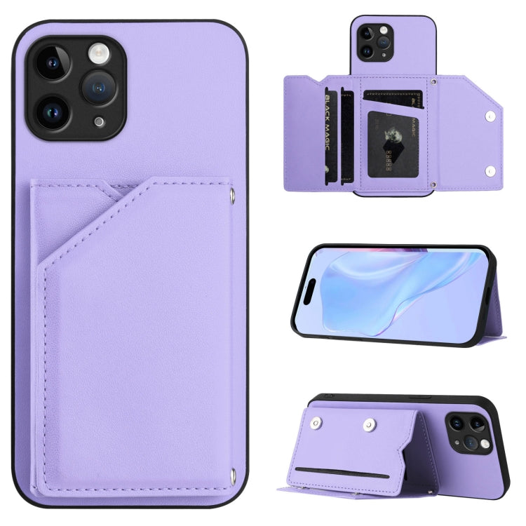 Skin Feel Four Card Slots Phone Case with Wrist Strap, For iPhone 12 mini, For iPhone 11 Pro Max, For iPhone 11, For iPhone 11 Pro, For iPhone X / XS