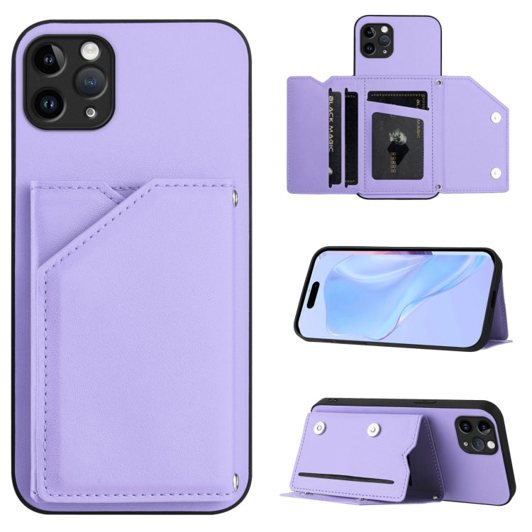 Skin Feel Four Card Slots Phone Case with Wrist Strap, For iPhone 12 mini, For iPhone 11 Pro Max, For iPhone 11, For iPhone 11 Pro, For iPhone X / XS