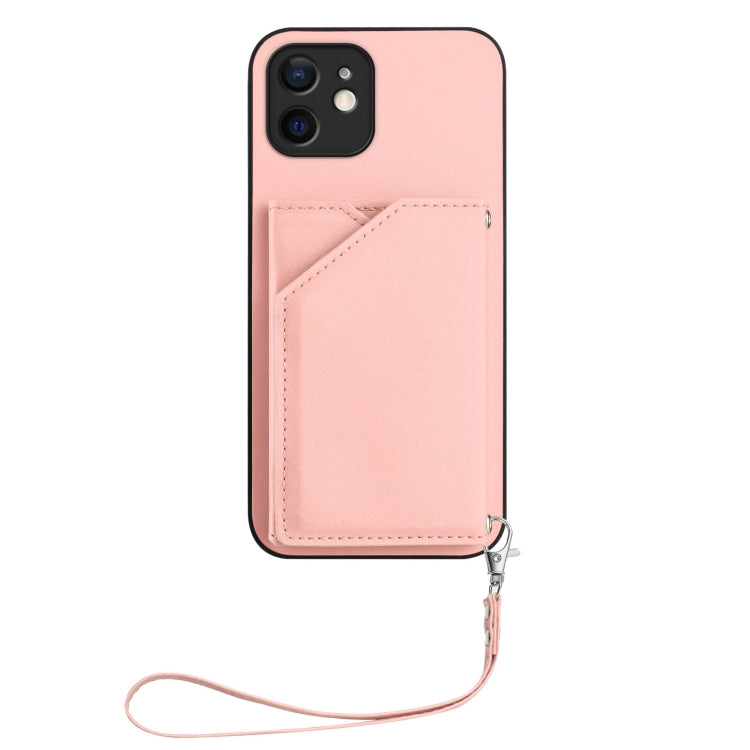 Skin Feel Four Card Slots Phone Case with Wrist Strap, For iPhone 12 mini, For iPhone 11 Pro Max, For iPhone 11, For iPhone 11 Pro, For iPhone X / XS