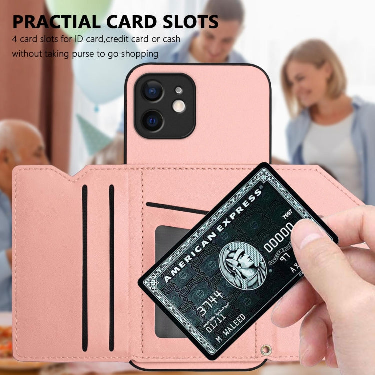 Skin Feel Four Card Slots Phone Case with Wrist Strap, For iPhone 12 mini, For iPhone 11 Pro Max, For iPhone 11, For iPhone 11 Pro, For iPhone X / XS