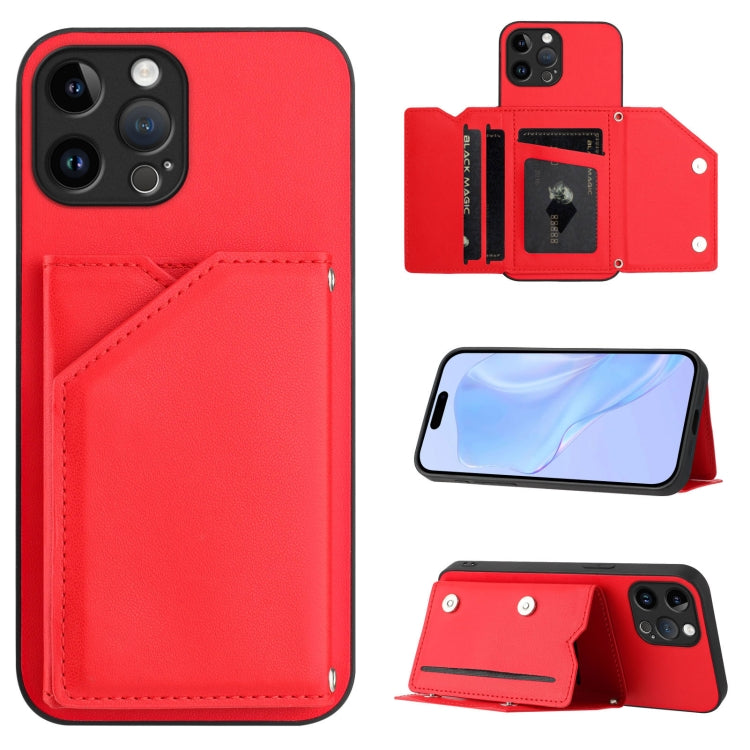 Skin Feel Four Card Slots Phone Case with Wrist Strap, For iPhone 13, For iPhone 13 mini, For iPhone 12, For iPhone 12 Pro Max, For iPhone 12 Pro