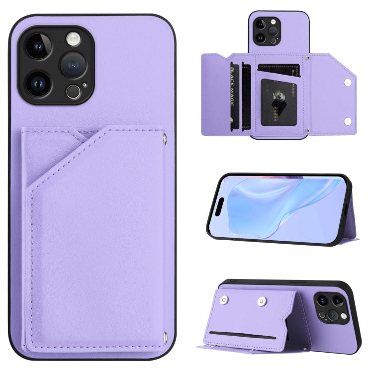 Skin Feel Four Card Slots Phone Case with Wrist Strap, For iPhone 13, For iPhone 13 mini, For iPhone 12, For iPhone 12 Pro Max, For iPhone 12 Pro