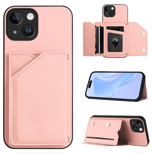 Skin Feel Four Card Slots Phone Case with Wrist Strap, For iPhone 13, For iPhone 13 mini, For iPhone 12, For iPhone 12 Pro Max, For iPhone 12 Pro