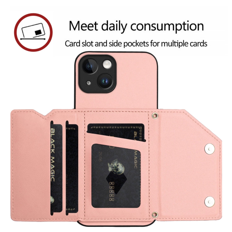 Skin Feel Four Card Slots Phone Case with Wrist Strap, For iPhone 13, For iPhone 13 mini, For iPhone 12, For iPhone 12 Pro Max, For iPhone 12 Pro