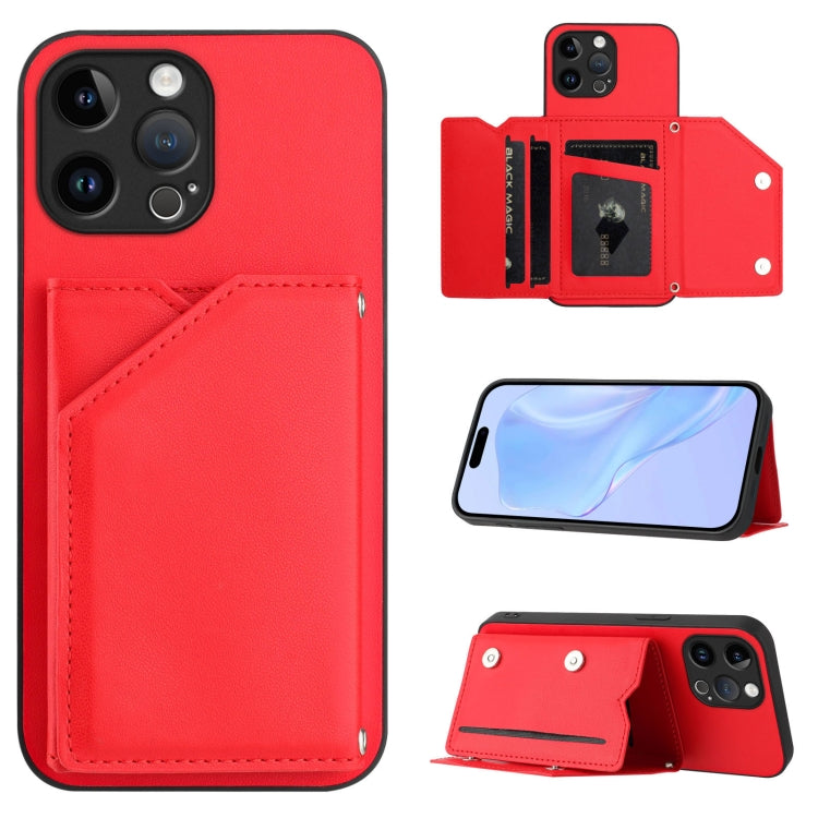 Skin Feel Four Card Slots Phone Case with Wrist Strap, For iPhone 14 Pro, For iPhone 14 Pro Max, For iPhone 7 / 8 / SE 2020 2022, For iPhone 13 Pro Max, For iPhone 13 Pro