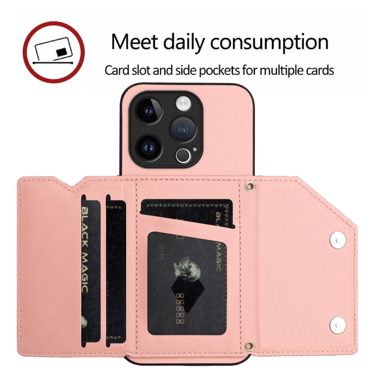 Skin Feel Four Card Slots Phone Case with Wrist Strap, For iPhone 15 Pro, For iPhone 15 Plus, For iPhone 15, For iPhone 14 Plus, For iPhone 14