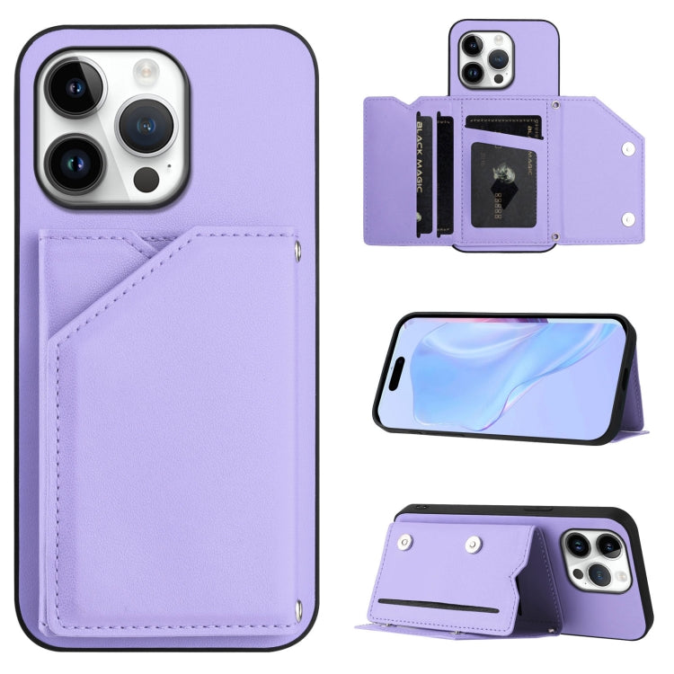 Skin Feel Four Card Slots Phone Case with Wrist Strap, For iPhone 16 Pro Max, For iPhone 16 Pro, For iPhone 16 Plus, For iPhone 16, For iPhone 15 Pro Max