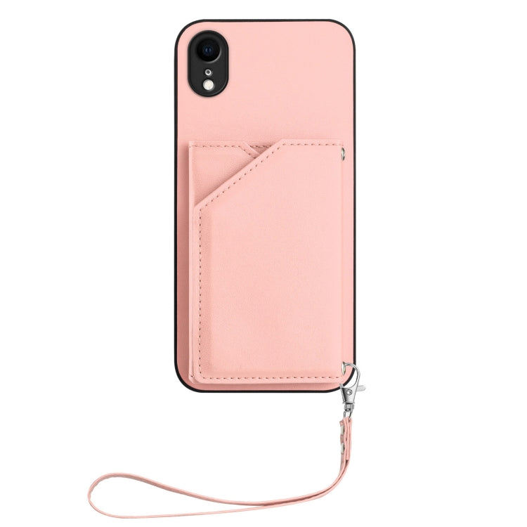 Skin Feel Four Card Slots Phone Case with Wrist Strap, For iPhone XR, For iPhone XS Max, For iPhone 7 Plus / 8 Plus